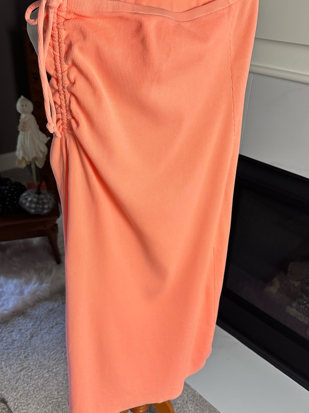 Aerie Ribbed Maxi Skirt With Side Ruching